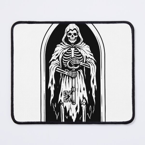 Item preview, Grim Reaper Standing in Gothic Archway Holding Large Skeleton Key designed and sold by MisteryDesigner.