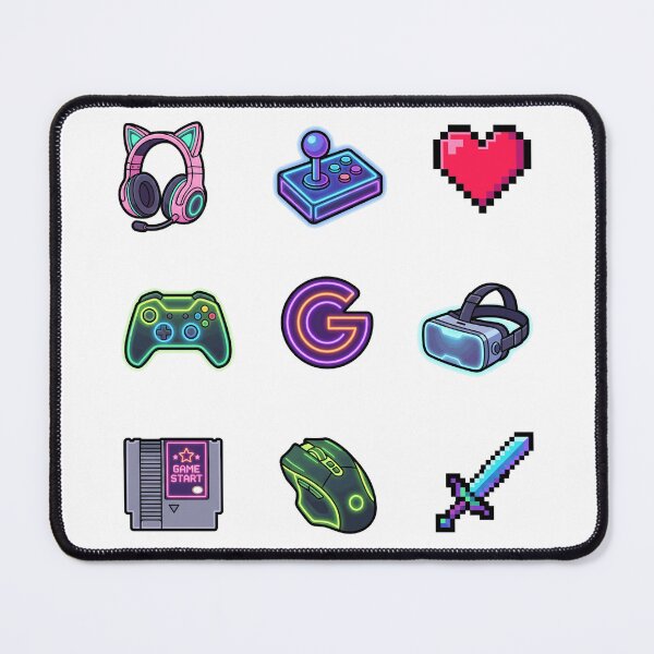 Item preview, Retro Neon Gamer Aesthetic 80s 90s Pixel Gaming Sticker Pack designed and sold by mood-draftsman.