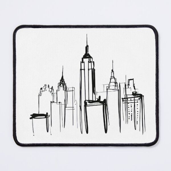 Item preview, New York City Skyline Minimalist Line Art designed and sold by MarkedArtPrints.