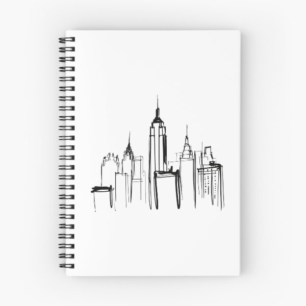 Item preview, New York City Skyline Minimalist Line Art designed and sold by MarkedArtPrints.