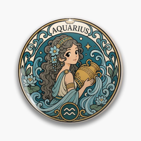 Item preview, Zodiac Sign Aquarius - The Water Bearer designed and sold by FloreDreamStudio.