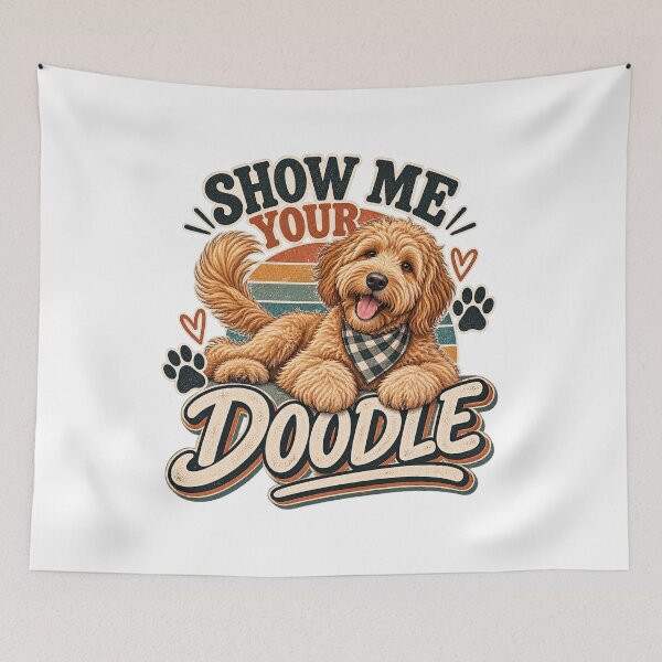 Item preview, Muéstrame tu Doodle – Divertido diseño retro para amantes de los perros Goldendoodle designed and sold by InkBarn.