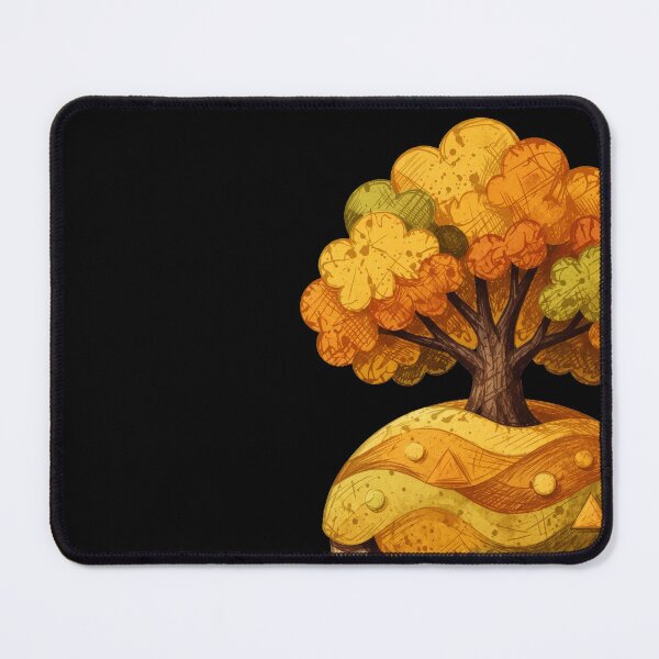 Item preview, Oak on a floating island – Orange geometric nature art designed and sold by Mediatoni.