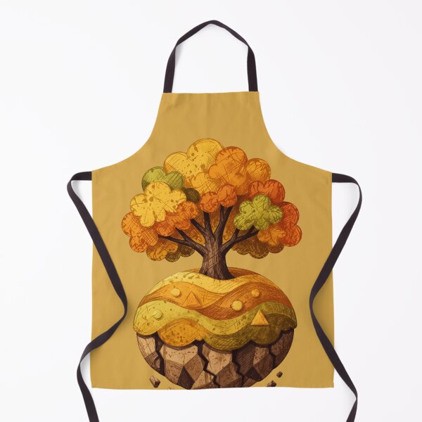 Item preview, Oak on a floating island – Orange geometric nature art designed and sold by Mediatoni.