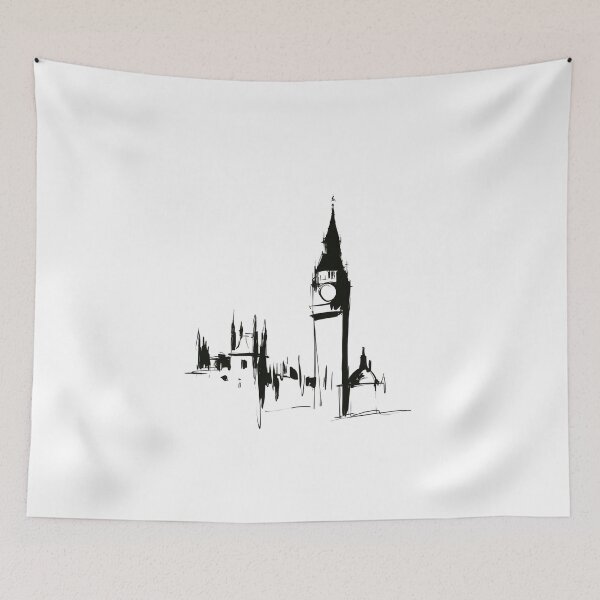 Item preview, London Big Ben Minimalist Line Art designed and sold by MarkedArtPrints.