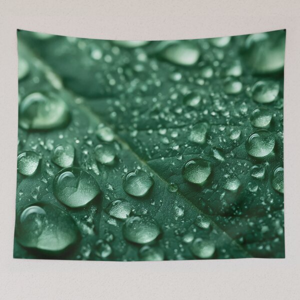 Item preview, Water Droplets on a Green Leaf Macro Dew Close Up designed and sold by Nine Lives Studio.