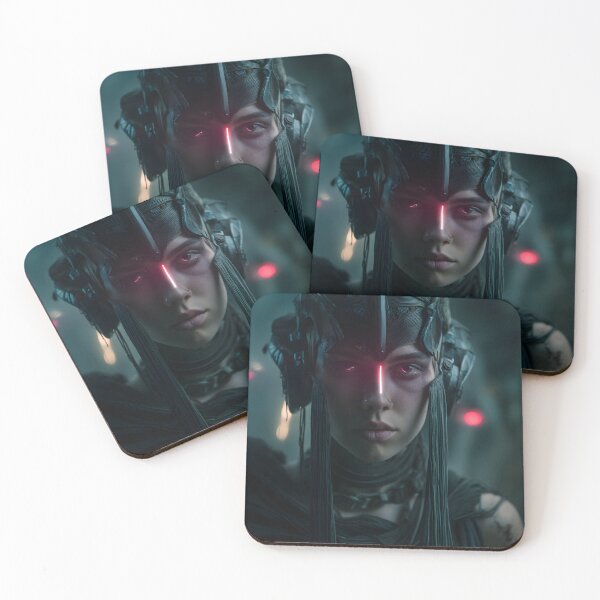 Item preview, Dark Sci-Fi Priestess Wall Art, Dark Priestess Portrait Poster designed and sold by AetherianArchive.