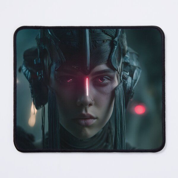 Item preview, Dark Sci-Fi Priestess Wall Art, Dark Priestess Portrait Poster designed and sold by AetherianArchive.