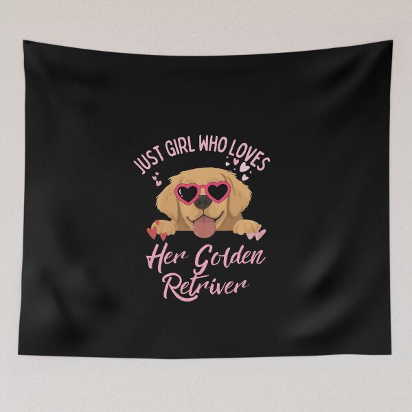 Item preview, Just A Girl Who Loves Her Golden Retriever Cute Heart Glasses Puppy designed and sold by Fateh-Kro ⭐⭐⭐⭐⭐.