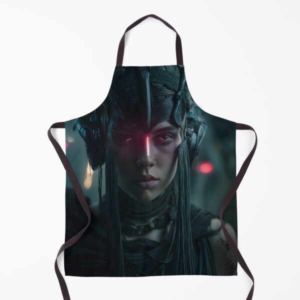 Item preview, Dark Sci-Fi Priestess Wall Art, Dark Priestess Portrait Poster designed and sold by AetherianArchive.