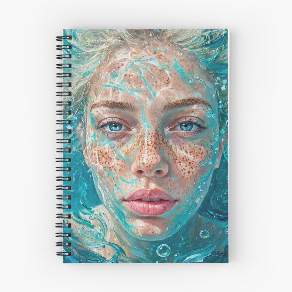 Item preview, Aqua Freckles - Blonde Underwater Portrait in Turquoise Water with Bubbles designed and sold by Surviving Monday Club.