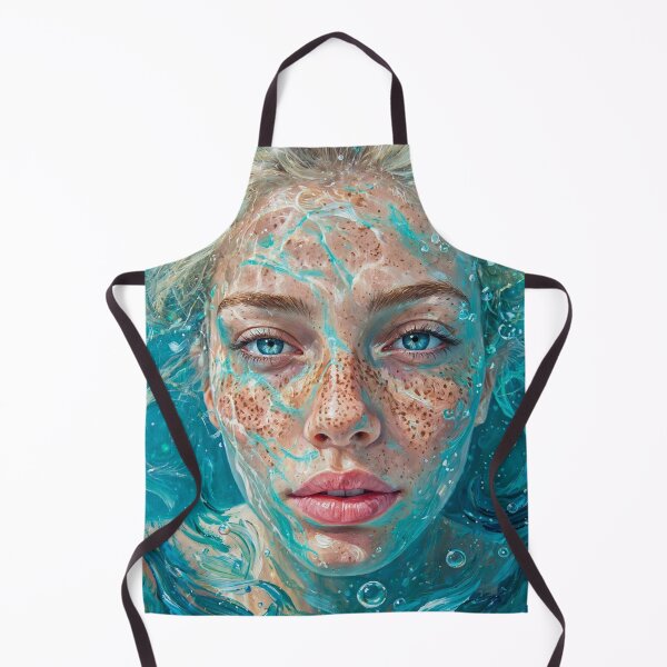 Item preview, Aqua Freckles - Blonde Underwater Portrait in Turquoise Water with Bubbles designed and sold by Surviving Monday Club.