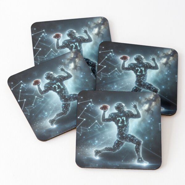 Item preview, Cosmic American Football Player Constellation - Galaxy Sports Art Blue Glow designed and sold by Danicreator.