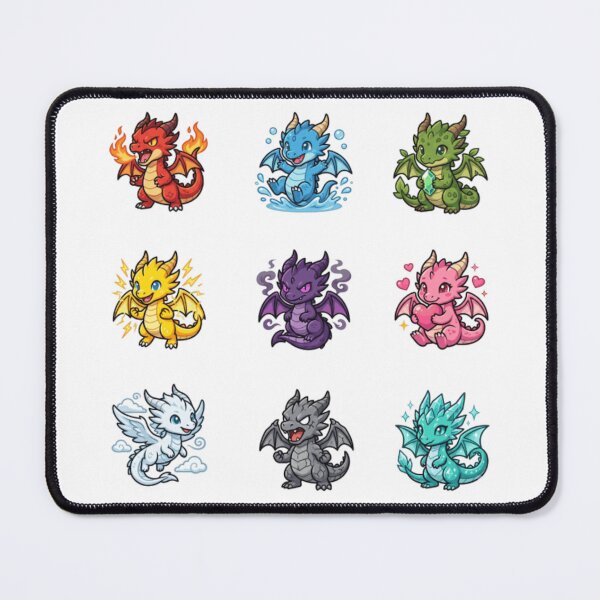 Item preview, Cute Elemental Baby Dragons Kawaii Chibi Dragon Sticker Pack designed and sold by mood-draftsman.
