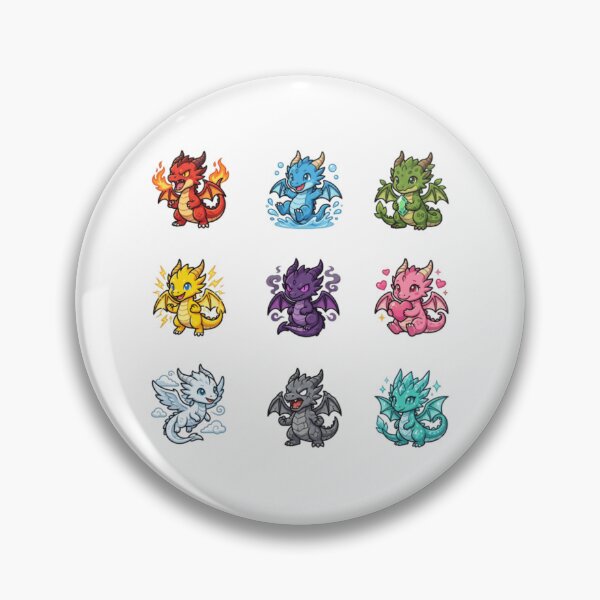 Item preview, Cute Elemental Baby Dragons Kawaii Chibi Dragon Sticker Pack designed and sold by mood-draftsman.