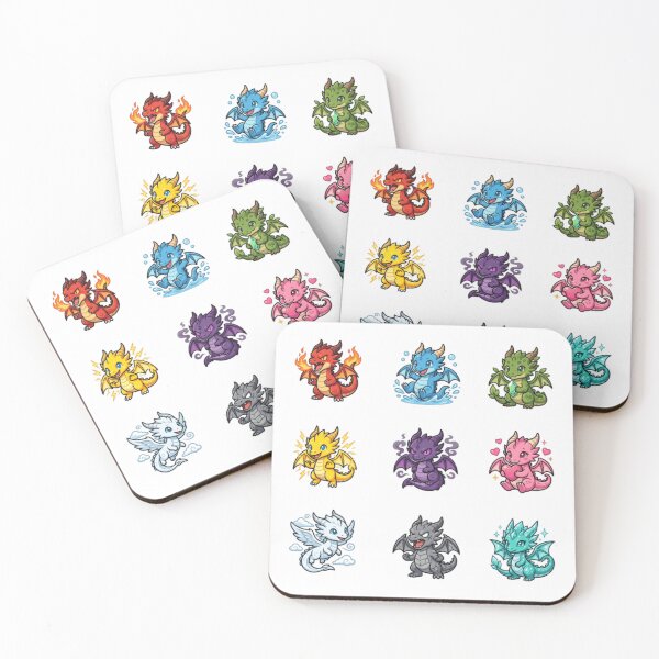 Item preview, Cute Elemental Baby Dragons Kawaii Chibi Dragon Sticker Pack designed and sold by mood-draftsman.