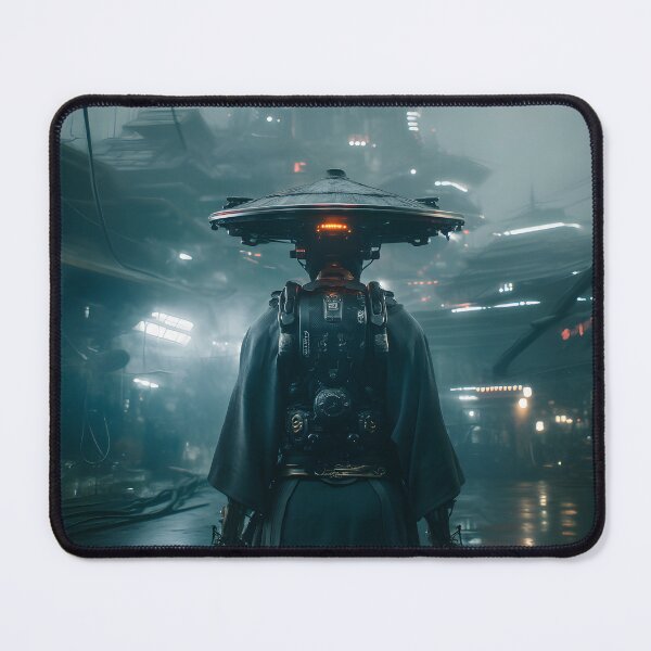 Item preview, Sci-Fi Chinese Wanderer Wall Art, Neon Rain City Poster designed and sold by AetherianArchive.