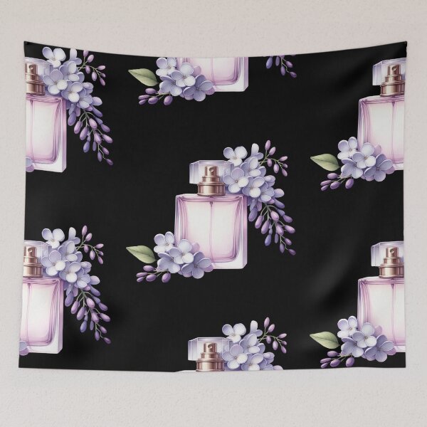 Item preview, Perfume Bottle with Lilac Flowers designed and sold by virdeiz.
