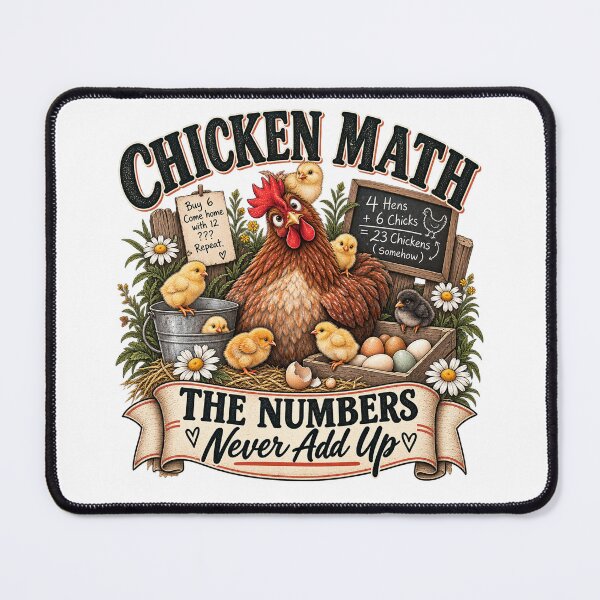Item preview, Chicken Math – The Numbers Never Add Up | Funny Chicken Keeper & Backyard Flock Design designed and sold by InkBarn.