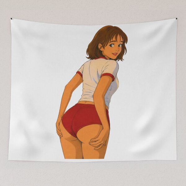 Item preview, Cartoon Girl Pin-Up – Red Shorts Classic Animation designed and sold by  Hollow Moon Studios..
