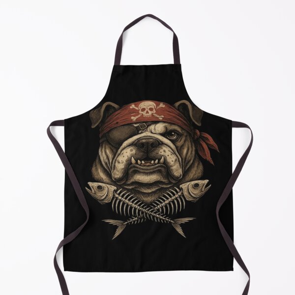 Item preview, Pirate Bulldog Skull Bandana Funny Dog Art designed and sold by DailySparks.