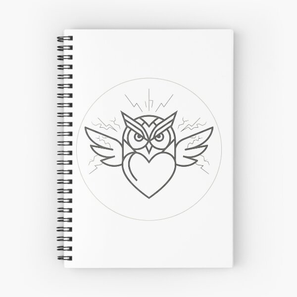 Aperçu de l'œuvre Illustration minimaliste de hibou électrique | Design graphique pour t-shirt représentant un oiseau de sagesse mystique créée et vendue par ASN STUDIO.