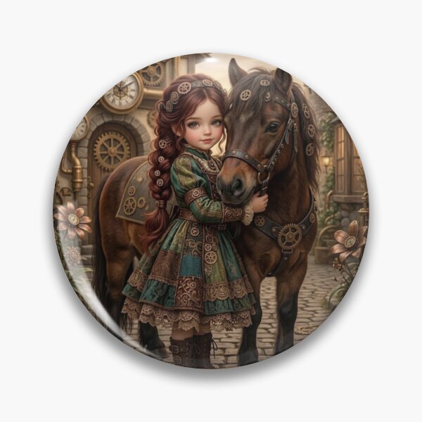 Item preview, ​Steampunk Wonder: A Girl and Her Horse in a Clockwork World. designed and sold by JoyNest = "The nest of joy".