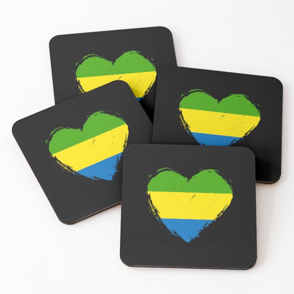 Item preview, Distressed Gabon Flag Heart GA designed and sold by shitpostee.
