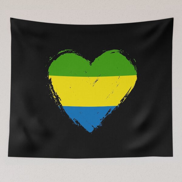 Item preview, Distressed Gabon Flag Heart GA designed and sold by shitpostee.