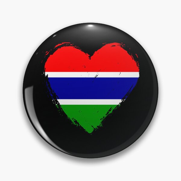 Item preview, Distressed Gambia Flag Heart GM designed and sold by shitpostee.
