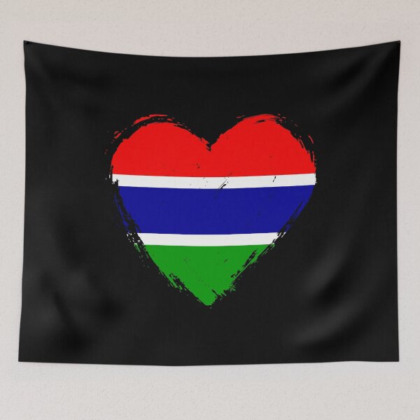 Item preview, Distressed Gambia Flag Heart GM designed and sold by shitpostee.