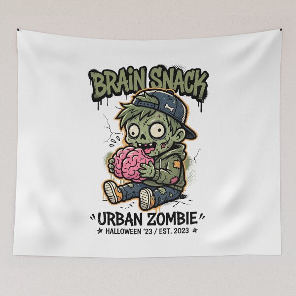 Item preview, Brain Snack Urban Zombie Streetwear Halloween Design Tee designed and sold by DarylWelsh2024.