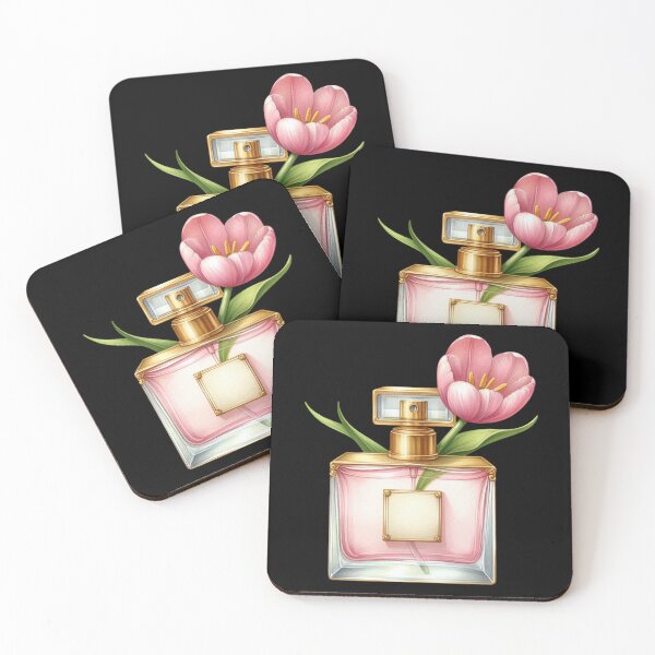 Item preview, Perfume Bottle with Pink Tulip designed and sold by virdeiz.