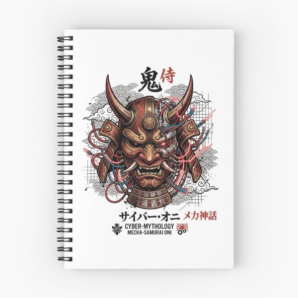 Item preview, Cyberpunk Oni Mask Samurai Mecha Japanese Demon Streetwear designed and sold by mood-draftsman.