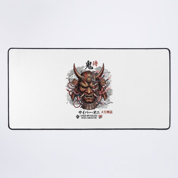 Item preview, Cyberpunk Oni Mask Samurai Mecha Japanese Demon Streetwear designed and sold by mood-draftsman.