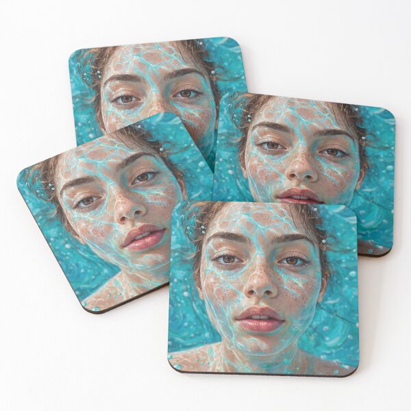 Item preview, Sunlit Depths - Brown Eyes Underwater Portrait with Light Refraction designed and sold by Surviving Monday Club.
