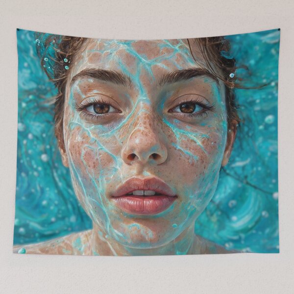 Item preview, Sunlit Depths - Brown Eyes Underwater Portrait with Light Refraction designed and sold by Surviving Monday Club.
