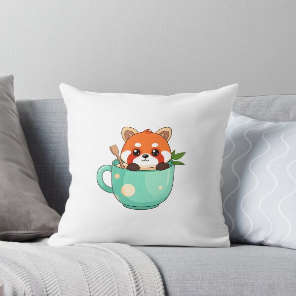 Item preview, Cute Red Panda in Coffee Mug Kawaii Animal Sticker & T-Shirt designed and sold by ASN STUDIO.