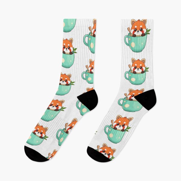 Item preview, Cute Red Panda in Coffee Mug Kawaii Animal Sticker & T-Shirt designed and sold by ASN STUDIO.