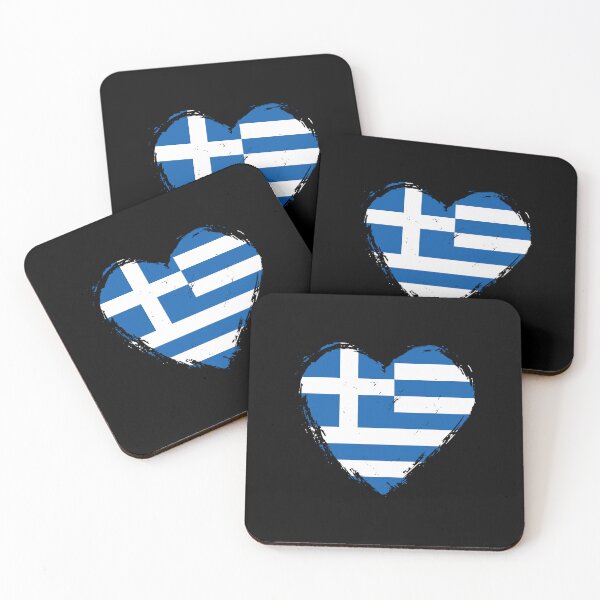 Aperçu de l'œuvre Cœur drapeau grec vieilli GR créée et vendue par shitpostee.