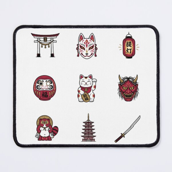 Item preview, Japanese Folklore Icons Kawaii Lucky Charms Culture Sticker Pack designed and sold by mood-draftsman.