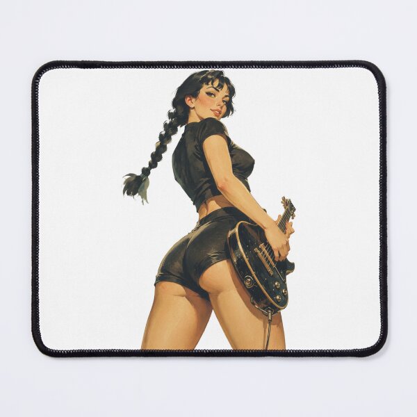 Item preview, Vintage Rockabilly Pin-Up Guitar Girl | Retro Rock Music designed and sold by Cosplayvintage.