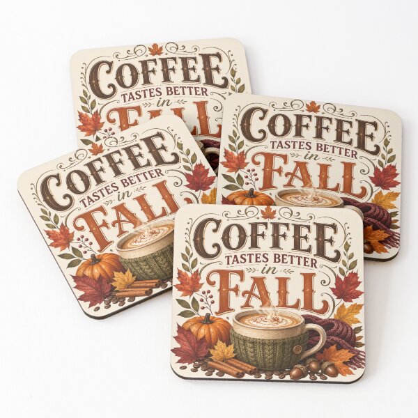 Item preview, Coffee Tastes Better in Fall – Cozy Autumn Coffee Lover Design designed and sold by astersgraphics.