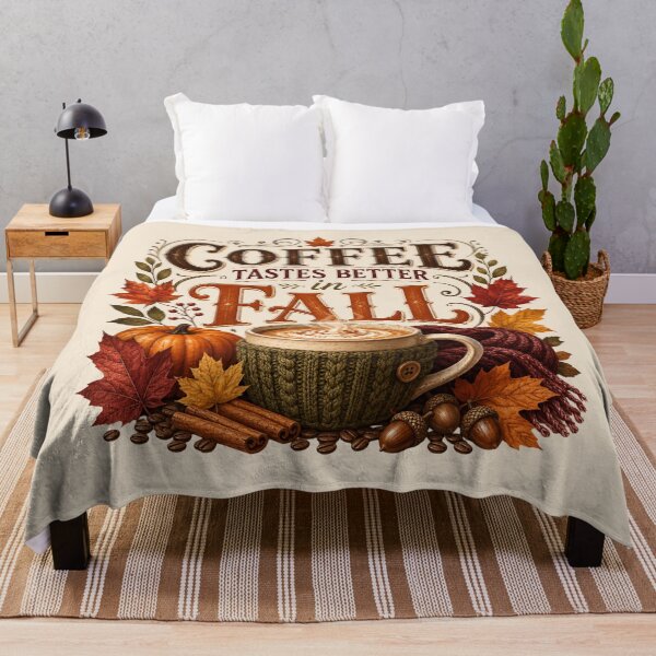 Item preview, Coffee Tastes Better in Fall – Cozy Autumn Coffee Lover Design designed and sold by astersgraphics.