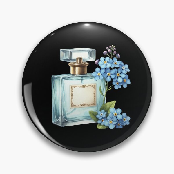 Item preview, Perfume Bottle with Blue Flowers designed and sold by virdeiz.