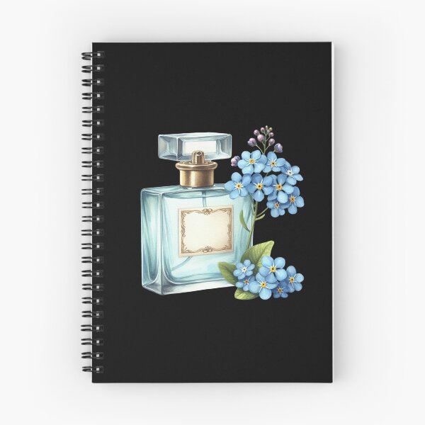 Item preview, Perfume Bottle with Blue Flowers designed and sold by virdeiz.