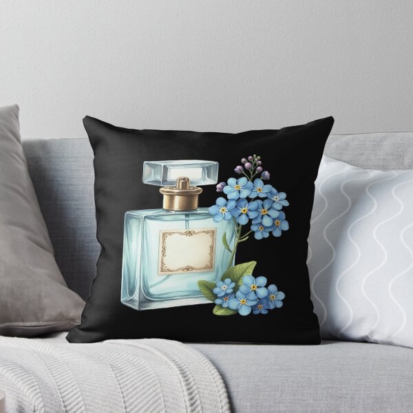 Item preview, Perfume Bottle with Blue Flowers designed and sold by virdeiz.