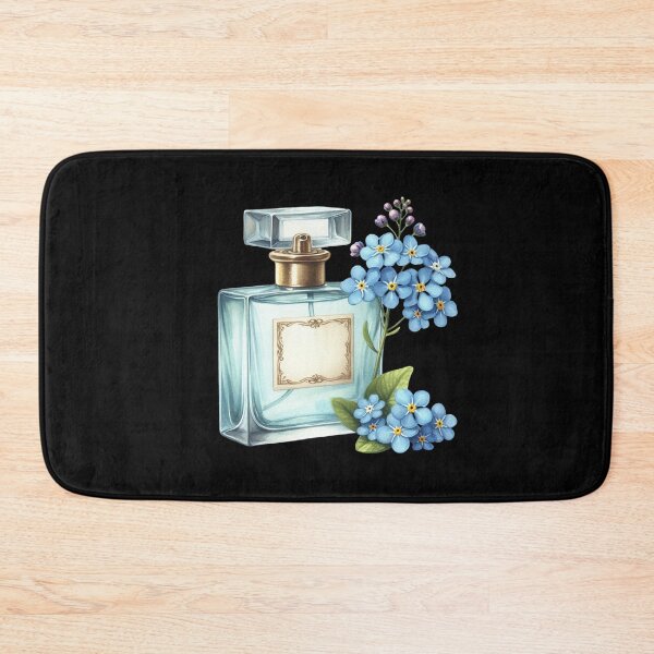 Item preview, Perfume Bottle with Blue Flowers designed and sold by virdeiz.