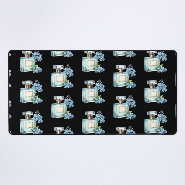 Item preview, Perfume Bottle with Blue Flowers designed and sold by virdeiz.