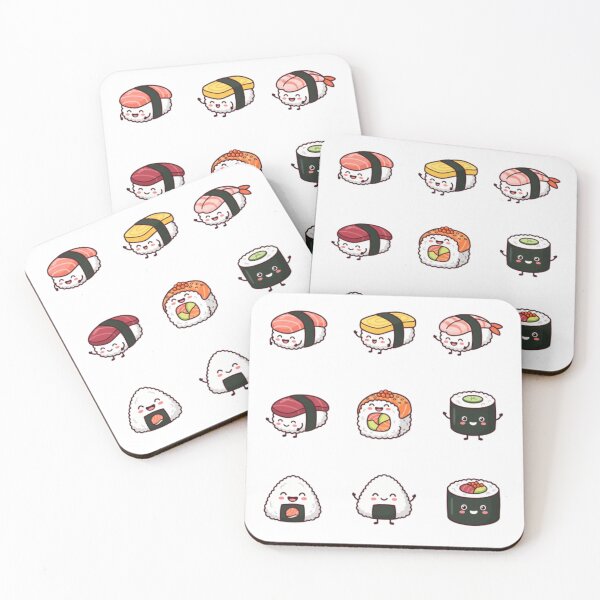 Item preview, Cute Kawaii Sushi Friends Japanese Food Chibi Sticker Pack designed and sold by mood-draftsman.